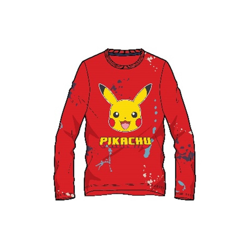 T-shirt à manches longues pour enfants Pokémon Paint, taille 6-12 ans.