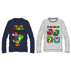 T-shirt à manches longues Super Mario pour enfants, haut de 4 à 10 ans