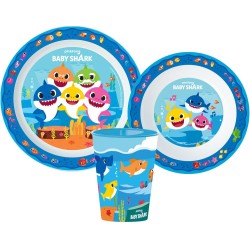 Coffret de vaisselle en microplastique Baby Shark avec tasse de 260 ml