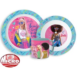 Barbie tableware set, micro plastic set with mug 265 ml