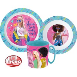 Barbie dinnerware set, micro plastic set with mug 350 ml