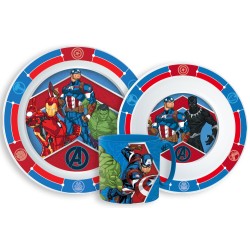 Avengers Army dinner set, micro plastic set with mug 265 ml