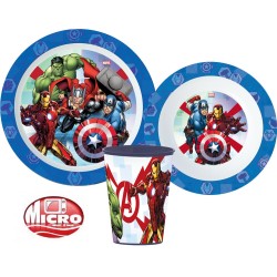 Avengers dinner set, micro plastic set, with cup 260 ml