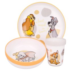 Disney Classics Non-Slip Dinnerware Set, Micro Plastic Set