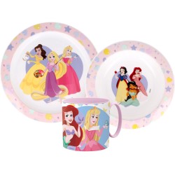 Service de table Disney Princess True, en plastique, adapté au micro-ondes, avec tasse de 265 ml