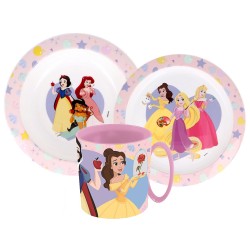 Ensemble de vaisselle True Tableware Disney Princess, ensemble en microplastique avec tasse 350 ml