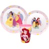 Ensemble de vaisselle Disney Princess True Tableware, en plastique, adapté au micro-ondes, avec tasse de 260 ml