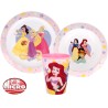 Ensemble de vaisselle Disney Princess True Tableware, en plastique, adapté au micro-ondes, avec tasse de 260 ml