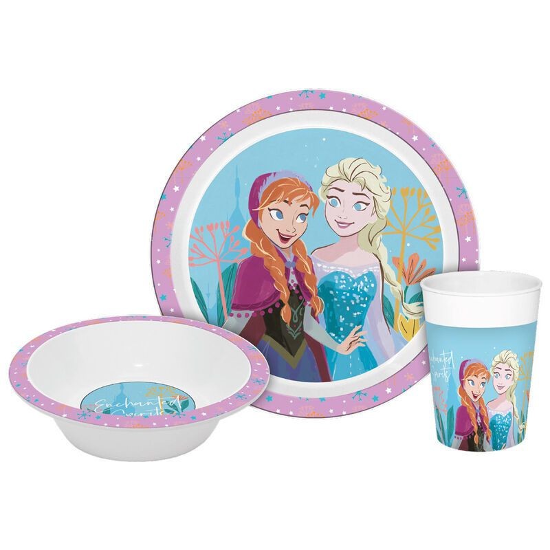 Ensemble de vaisselle enchantée Disney Frozen, ensemble en micro-plastique dans une boîte