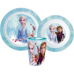 Disney Frozen dinner set, micro plastic set, with cup 260 ml