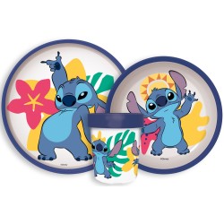 Ensemble de vaisselle antidérapant Disney Lilo et Stitch Palms Disney Lilo & Stitch, plastique résistant au micro-ondes