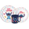 Ensemble de vaisselle Disney Lilo et Stitch Palms Disney Lilo & Stitch, ensemble en plastique allant au micro-ondes avec tasse d