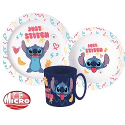 Disney Lilo and Stitch Disney Lilo & Stitch Palms Dinner Set, Micro Plastic Set with 350 ml Mug