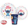 Disney Lilo and Stitch Disney Lilo & Stitch Palms Dinner Set, Micro Plastic Set, with 260 ml Cup