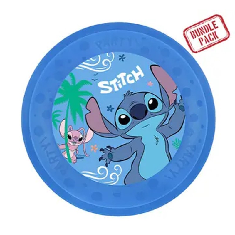 Disney Lilo and Stitch Angel micro premium plastic dinner plate set of 4 pcs 21 cm