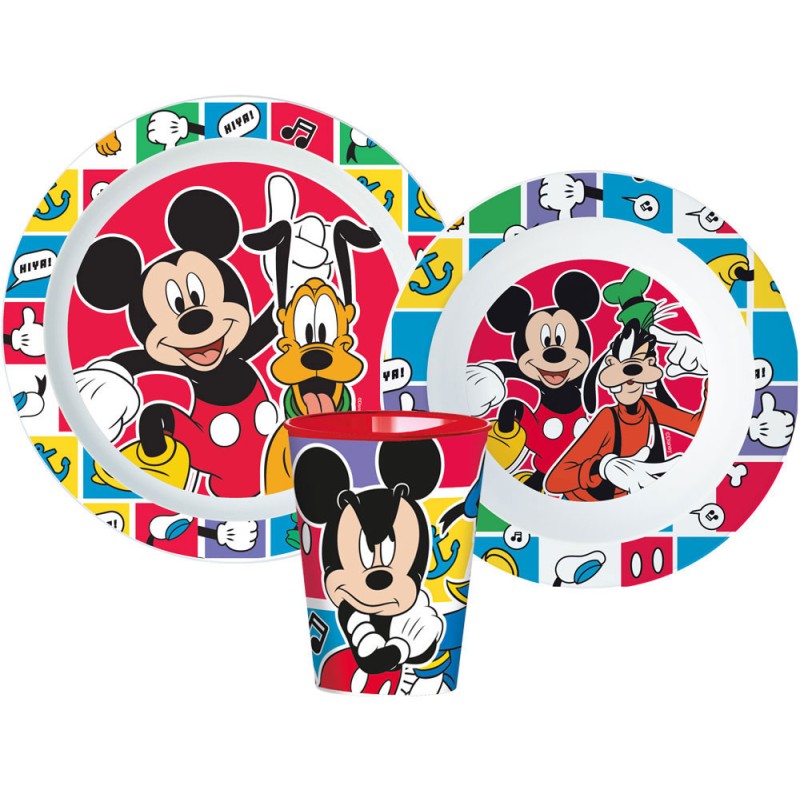 Disney Mickey  Better Together dinner set, microwave-safe plastic set, with 260 ml cup