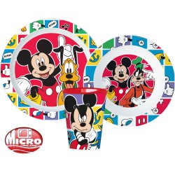 Ensemble de vaisselle en plastique pour micro-ondes Disney Mickey Better Together avec tasse de 260 ml