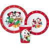 Disney Minnie  and Mickey Christmas dinner set, micro plastic set, with cup 260 ml