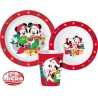 Disney Minnie  and Mickey Christmas dinner set, micro plastic set, with cup 260 ml