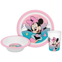 Ensemble de vaisselle Disney Minnie Mermaid, ensemble en microplastique dans une boîte