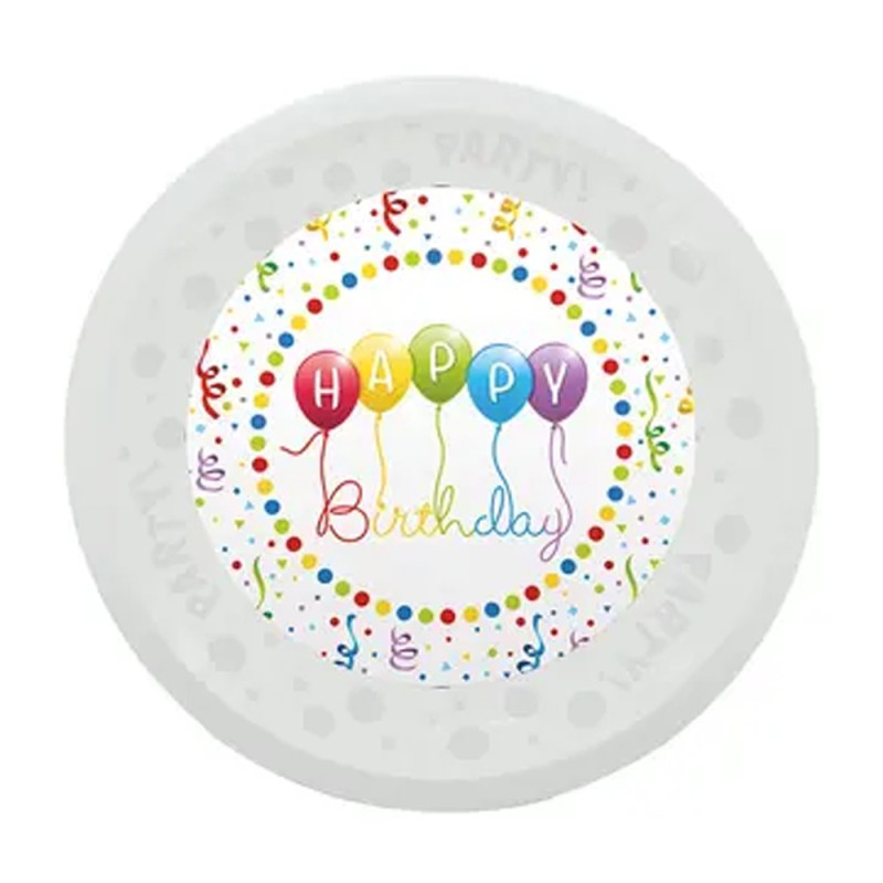 Anniversaire Petite Princesse Joyeux Anniversaire Serpentins Micro Assiette en Plastique Premium 21 cm