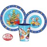 Paw Patrol Holiday Christmas Tableware Set, Micro Plastic Set, with 260 ml Cup