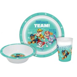 Ensemble de vaisselle Paw Patrol Team, ensemble en microplastique dans une boîte