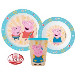 Coffret vaisselle Peppa Pig, coffret microplastique, avec gobelet 260 ml