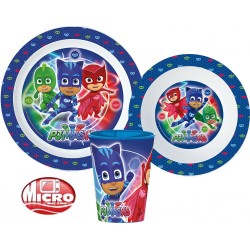 Service de table PJ Masks, service en microplastique, avec gobelet 260 ml