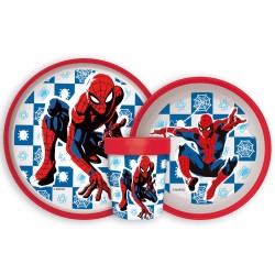 Spiderman Midnight Flyer non-slip dinner set, micro plastic set