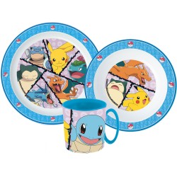 Pokémon dinner set, micro plastic set with mug 265 ml