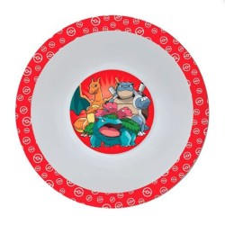 Assiette creuse en plastique rouge Pokémon