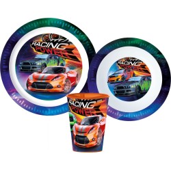 Racing Power dinner set, micro plastic set, cup with 260 ml