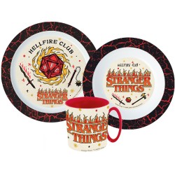 Stranger Things dinner set, micro plastic set with mug 350 ml