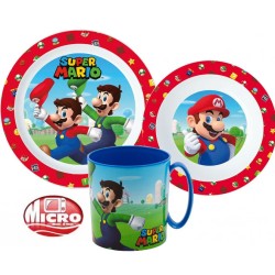 Coffret vaisselle Super Mario, coffret microplastique avec tasse de 350 ml