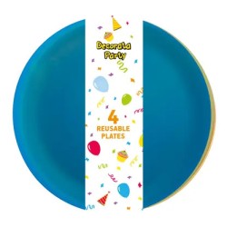 Colour semi-transparent plastic plate set of 4