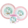 Unicorn Range tableware set, micro plastic set with mug 350 ml