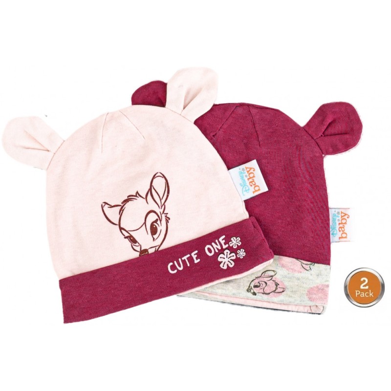 Ensemble bonnet et bonnet pour bébé Disney Bambi 2 pièces