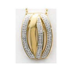 Victoria Gold-colored white stone pendant