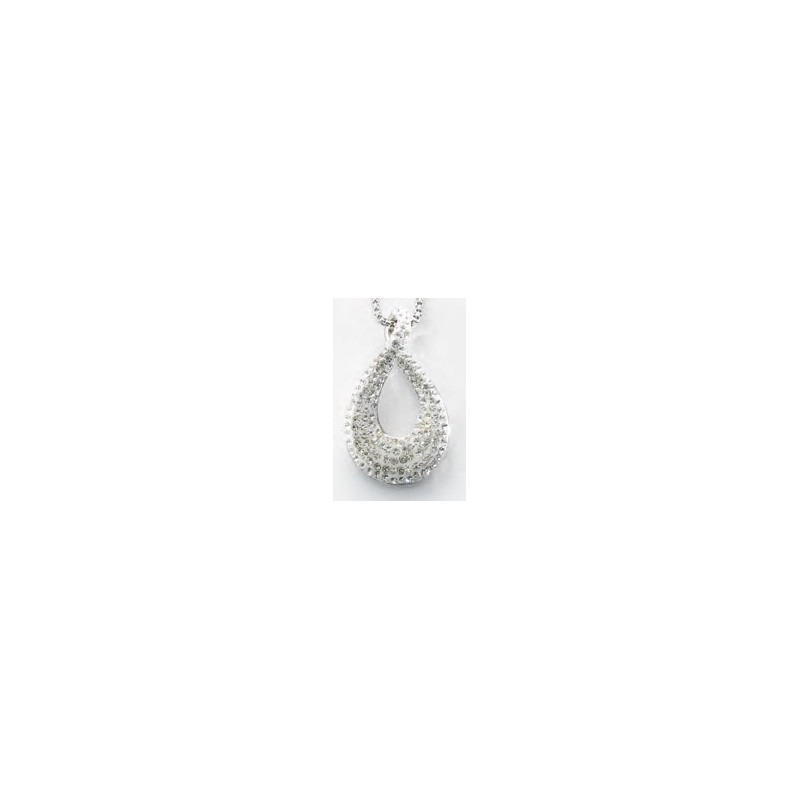 Victoria Silver-colored teardrop pendant with white stones