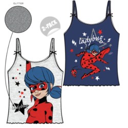 Lot de 2 débardeurs pour enfant Miraculous Tales of Ladybug et Chat Noir 122/128 cm