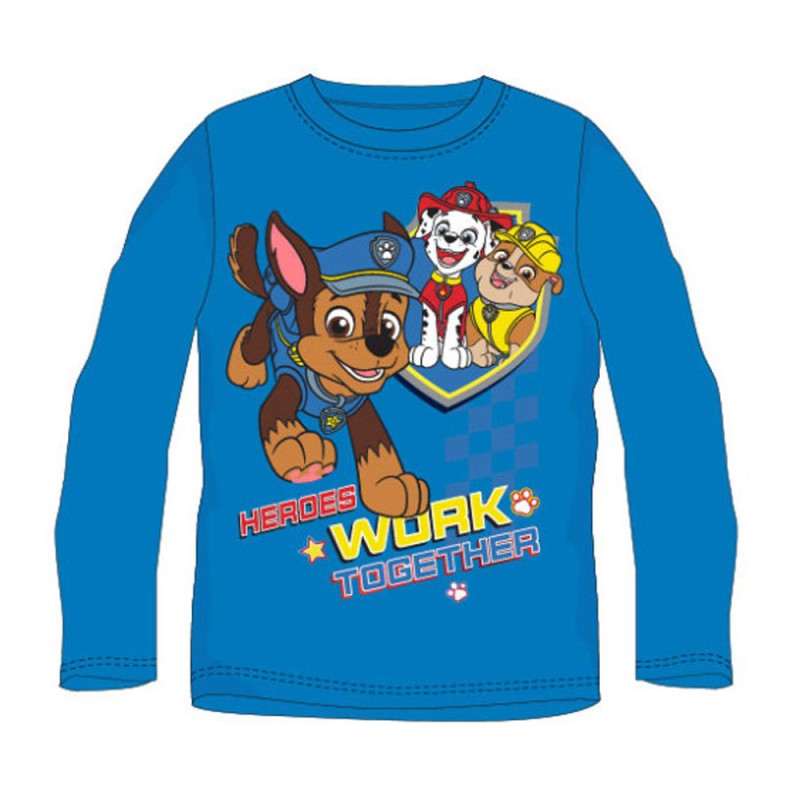 T-shirt long pour enfants Paw Patrol Work Together, haut 122 cm