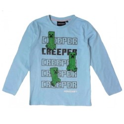 T-shirt à manches longues Minecraft Creeper pour enfants, haut 12 ans