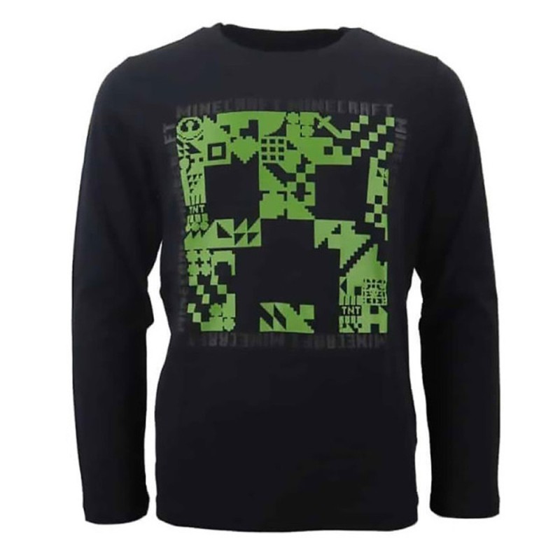 T-shirt à manches longues Minecraft Dark pour enfants, 10 ans