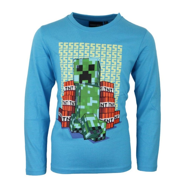 Minecraft glow-in-the-dark long-sleeve children's shirt, top for 6 years