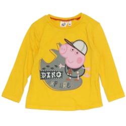 T-shirt à manches longues Peppa Pig Dino pour enfants, haut 5 ans