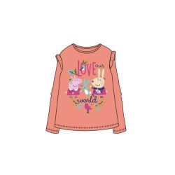 T-shirt à manches longues Peppa Pig Love pour enfants, haut 5 ans