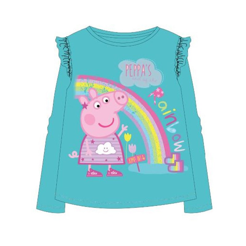 T-shirt à manches longues pour enfants Peppa Pig Rainbow, haut 104 cm