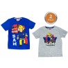 Lot de 2 T-shirts à manches courtes pour enfants Sam le pompier 110/116 cm