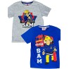 Lot de 2 T-shirts à manches courtes pour enfants Sam le pompier 98/104 cm